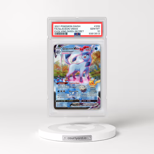 2021 Pokémon Sword & Shield Evolving Skies #209 Glaceon Vmax - Full Art Secret (PSA 10 GEM MINT)