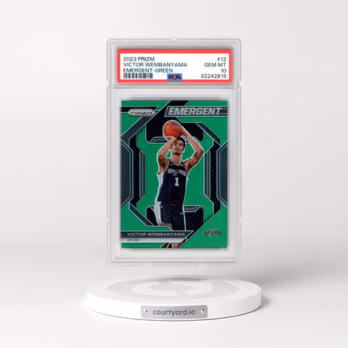 2023 Panini Prizm Emergent #12 Victor Wembanyama - Green Prizm (PSA 10 GEM MINT)