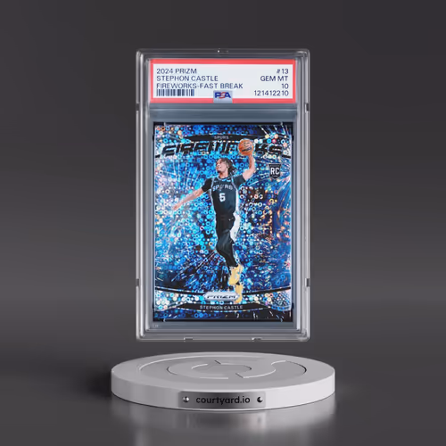 2024 Panini Prizm Fireworks #13 Stephon Castle - Fast Break (PSA 10 GEM MINT)