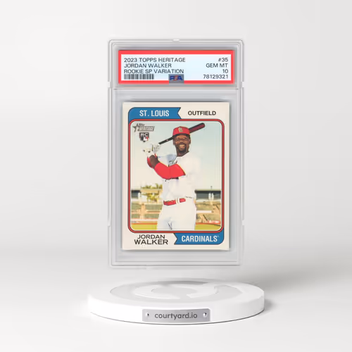2023 Topps Heritage #35 Jordan Walker - Rookie SP Variation (PSA 10 GEM MINT)