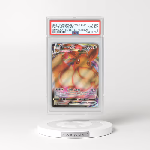 2021 Pokémon Swsh Black Star Promo #087 Eevee Vmax - Full Art Shining Fates Elite Trainer Box (PSA 10 GEM MINT)