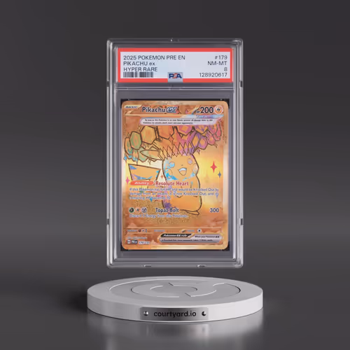 2025 Pokémon Pre EN-Prismatic Evolutions #179 Pikachu EX - Holo Hyper Rare (PSA 8 NM-MT)