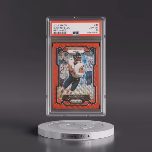2023 Panini Prizm #48 Justin Fields - Red Wave (PSA 10 GEM MINT)