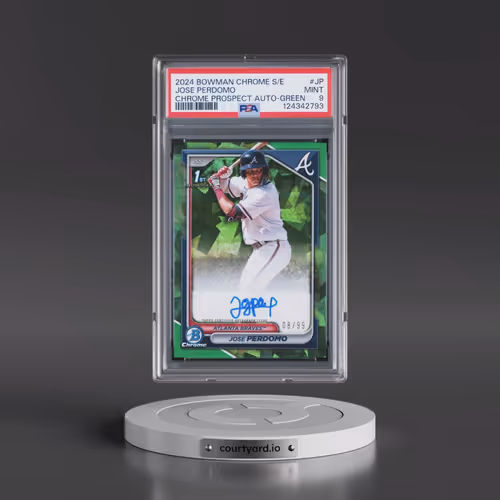2024 Bowman Chrome Sapphire Edition Prospects Autographs #JP Jose Perdomo - Green (PSA 9 MINT)