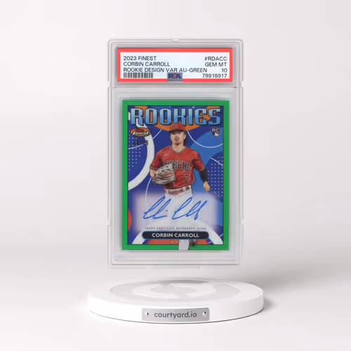 2023 Topps Finest Finest Rookies Design Variation Autographs #RDACC Corbin Carroll - Green (PSA 10 G