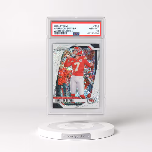 2024 Panini Prizm #144 Harrison Butker - White Sparkle (PSA 10 GEM MINT)