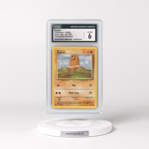 1999 Base Set #47 Diglett - Corrected Symbol (CGC 6 EX-NM)