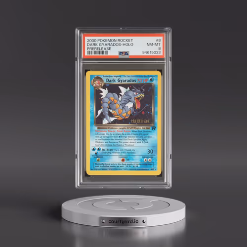 2000 Pokémon Rocket #8 Dark Gyarados - Holo Prerelease (PSA 8 NM-MT)