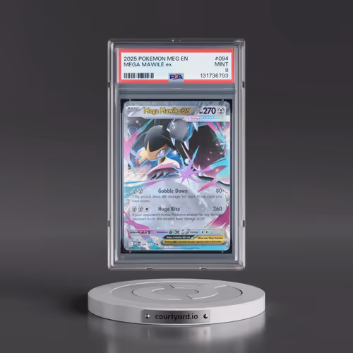 2025 Pokémon Meg EN-Mega Evolution #094 Mega Mawile EX - Holo (PSA 9 MINT)