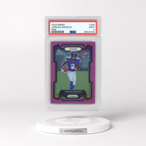 2023 Panini Prizm #368 Jordan Addison - Pink Prizm (PSA 9 MINT)