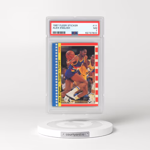 1987 Fleer Sticker #11 Alex English (PSA 7 NM)