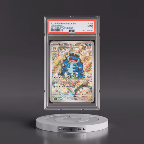 2025 Pokémon Blk EN-Black Bolt #105 Seismitoad - Illustration Rare (PSA 9 MINT)