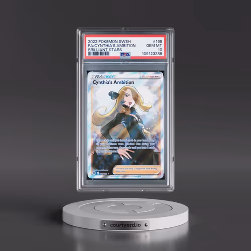 2022 Pokémon Sword & Shield Brilliant Stars #169 Cynthia's Ambition - Full Art (PSA 10 GEM MINT)