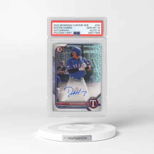 2022 Bowman Chrome Mega Box Autographs #DH Dustin Harris (PSA 10 GEM MINT)