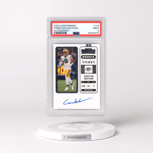 2022 Panini Contenders #110 Christian Watson - Autograph (PSA 9 MINT)