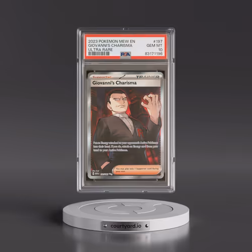 2023 Pokémon Mew EN-151 #197 Giovanni's Charisma - Ultra Rare (PSA 10 GEM MINT)