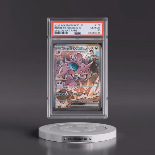 2025 Pokémon SV10-Glory of Team Rocket #126 Team Rocket's Nidoking EX - Holo Special Art Rare (PSA 1
