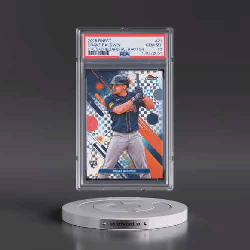 2025 Topps Finest #21 Drake Baldwin - Checkerboard Refractor (PSA 10 GEM MINT)