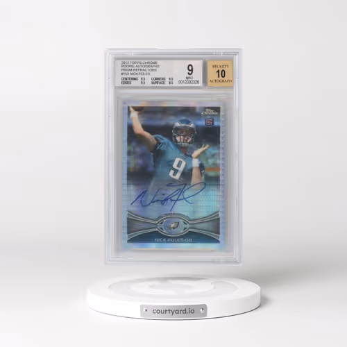 2012 Topps Chrome #153 Nick Foles - Throwing-Autograph-Prism Refractor (BGS 9 MINT)