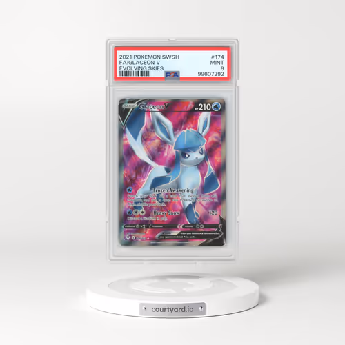 2021 Pokémon Sword & Shield Evolving Skies #174 Glaceon V - Holo Full Art (PSA 9 MINT)