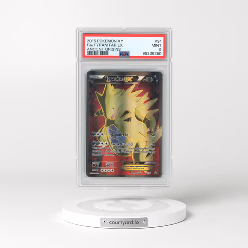 2015 Pokémon XY Ancient Origins #91 Tyranitar EX - Holo Full Art (PSA 9 MINT)