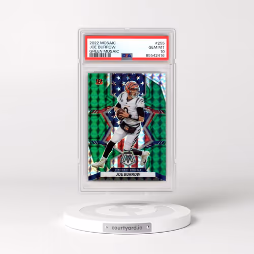 2022 Panini Mosaic #255 Joe Burrow - Green Mosaic (PSA 10 GEM MINT)