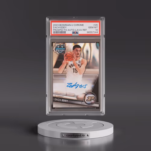 2023 Bowman University Chrome Bowman Chrome Prospects Autographs #ZE Zach Edey - Lava Refractor (PSA