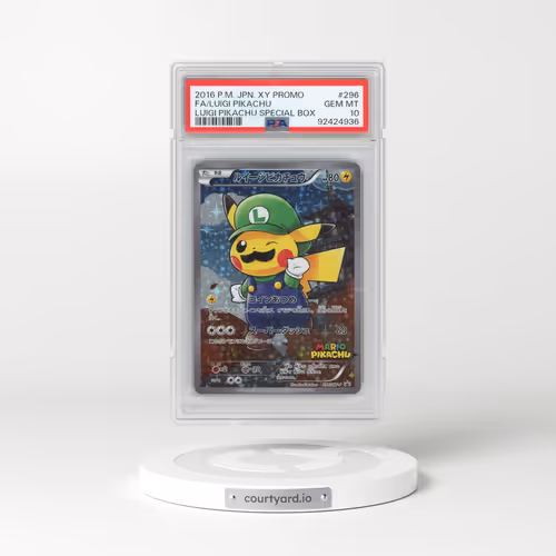 2016 Pokémon XY Promo #296 Luigi Pikachu - Full Art Luigi Pikachu Special Box (PSA 10 GEM MINT)