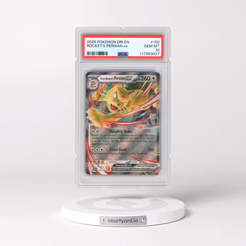 2025 Pokémon Dri EN-Destined Rivals #150 Team Rocket's Persian EX - Holo (PSA 10 GEM MINT)