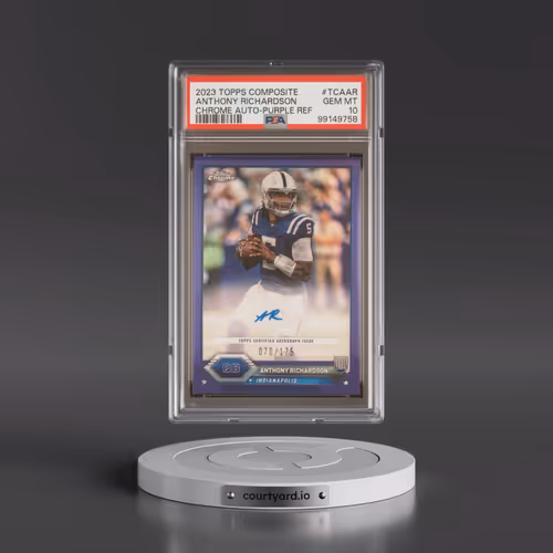 2023 Topps Composite Topps Chrome Autographs #TCAAR Anthony Richardson - Purple Refractor (PSA 10 GE