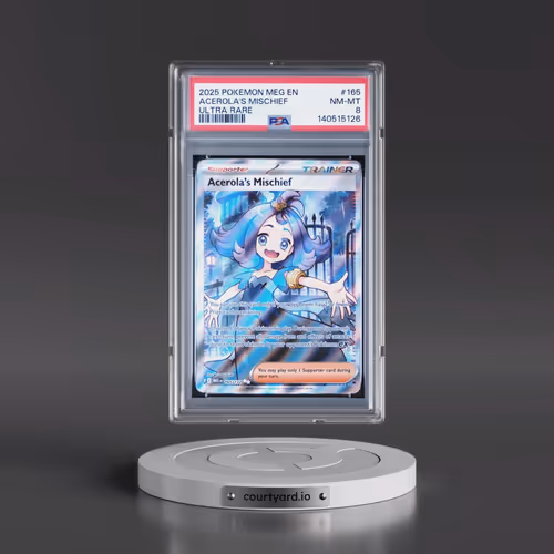 2025 Pokémon Meg EN-Mega Evolution #165 Acerola's Mischief - Ultra Rare (PSA 8 NM-MT)