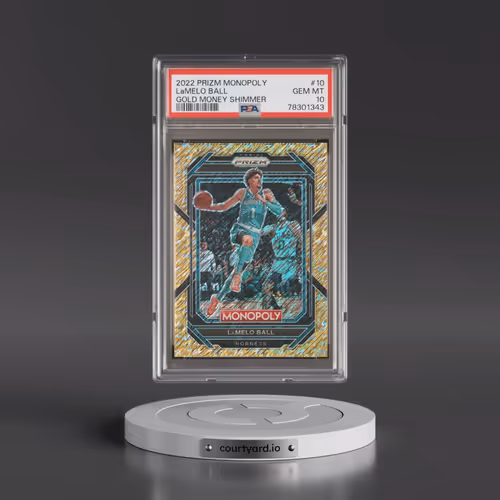 2022 Panini Prizm Monopoly #10 LaMelo Ball - Gold Money Shimmer (PSA 10 GEM MINT)