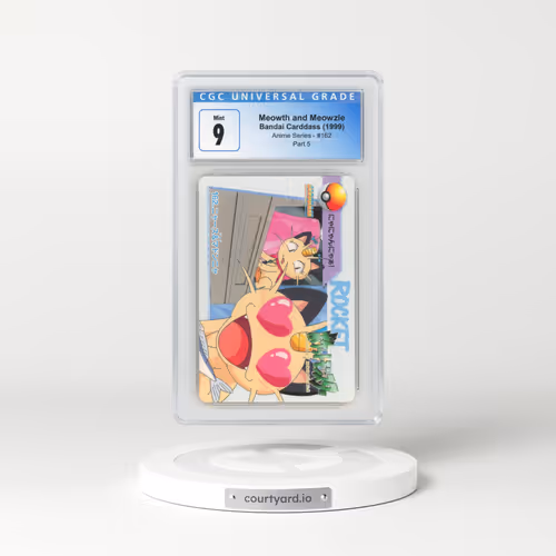 1998 Japanese Bandai Carddass #162 Meowth and Meowzie - Part 5 (CGC 9 MINT)
