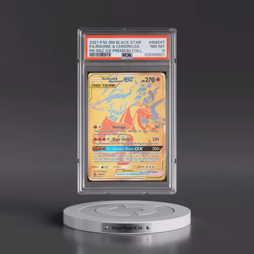 2021 Pokémon SM Black Star Promo #SM247 Reshiram & Charizard GX - Holo Full Art Reshiram & Charizard