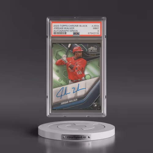 2023 Topps Chrome Black Autographs #JWA Jordan Walker - Green Refractor (PSA 9 MINT)