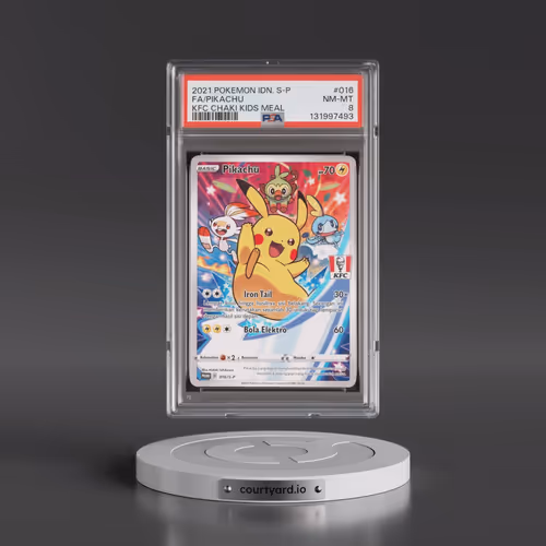 2021 Pokémon S Promo #016 Pikachu - Full Art Kfc Chaki Kids Meal (PSA 8 NM-MT)