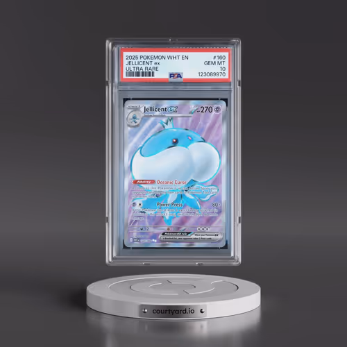 2025 Pokémon Wht EN-White Flare #160 Jellicent EX - Holo Ultra Rare (PSA 10 GEM MINT)