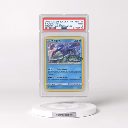 2018 Pokémon SM Black Star Promo #SM129 Kyogre - Holo Celestial Storm Prerelease (PSA 9 MINT)