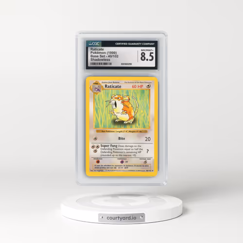 1999 Base Set #40/102 Raticate - Shadowless Shadowless (CGC 8.5 NM-MT+)