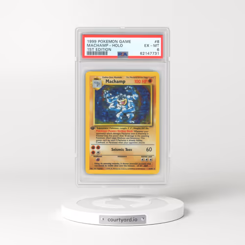 1999 Pokémon Game #8 Machamp - 1st Edition Holo (PSA 6 EX-MT)