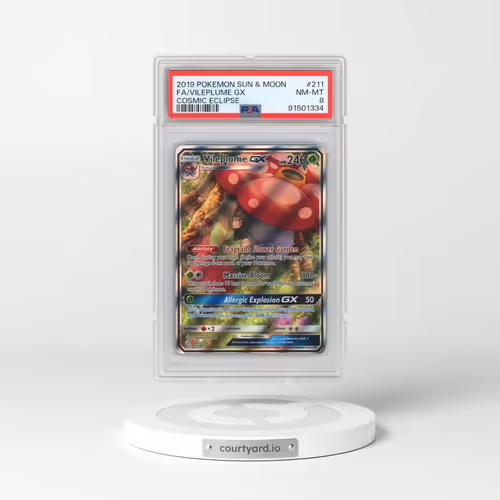 2019 Pokémon Sun & Moon Cosmic Eclipse #211 Vileplume GX - Holo Full Art (PSA 8 NM-MT)