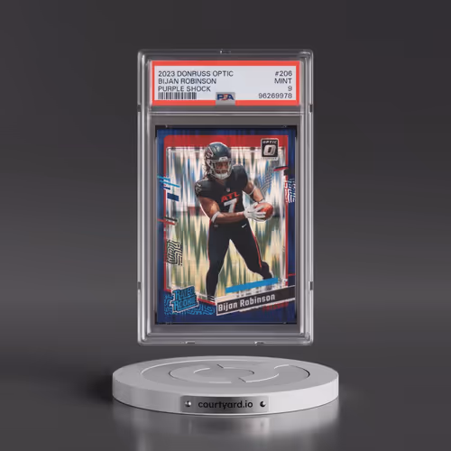 2023 Panini Donruss Optic #206 Bijan Robinson - Purple Shock (PSA 9 MINT)