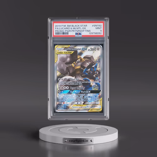 2019 Pokémon SM Black Star Promo #SM192 Lucario & Melmetal GX - Holo Full Art Power Partnership Tins