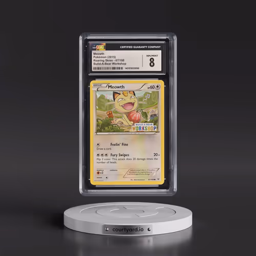 2015 Roaring Skies #67/108 Meowth - Build-A-Bear Workshop (CGC 8 NM-MT)