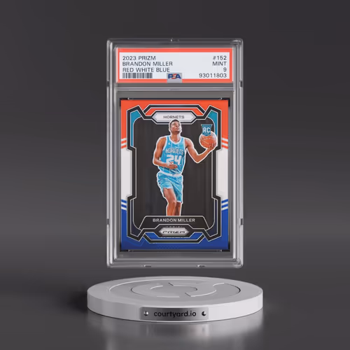 2023 Panini Prizm #152 Brandon Miller - Red White Blue (PSA 9 MINT)