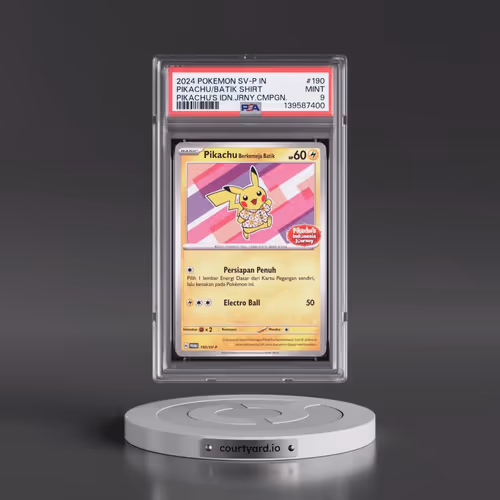 2024 Pokémon SV-P Promo #190 Pikachu in Batik Shirt - Pikachu's Indonesia Journey Campaign (PSA 9 MI