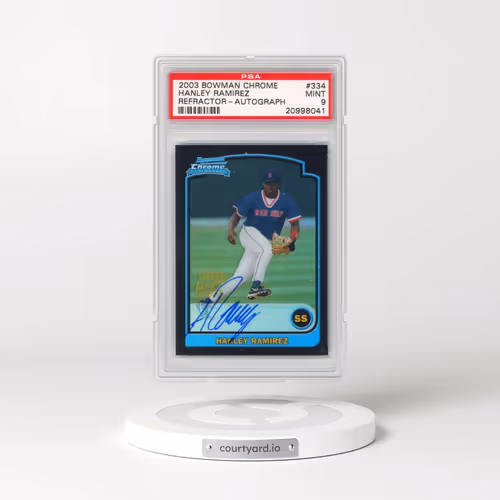 2003 Bowman Chrome #334 Hanley Ramirez - Refractor-Autograph (PSA 9 MINT)