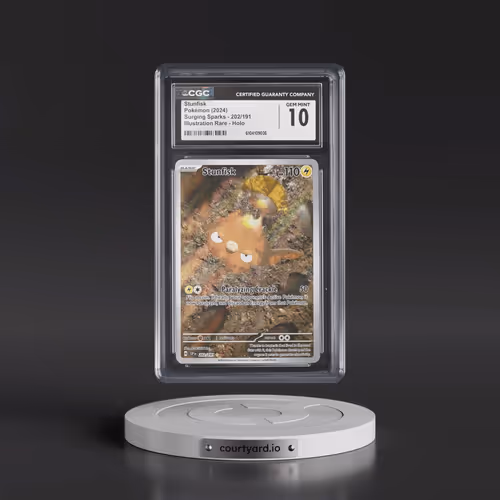 2024 Pokémon Ssp EN-Surging Sparks #202 Stunfisk - Illustration Rare (CGC 10 GEM MINT)