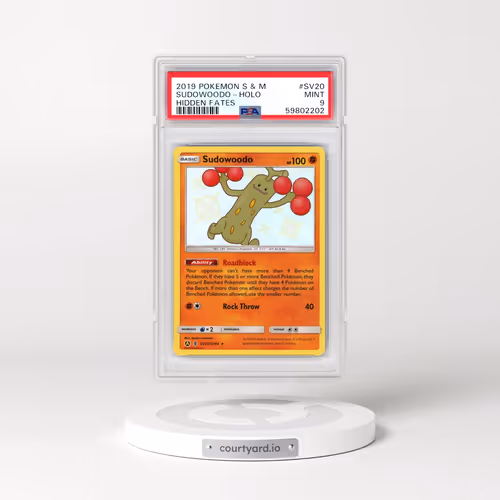 2019 Pokémon Sun & Moon Hidden Fates #SV20 Sudowoodo - Holo (PSA 9 MINT)