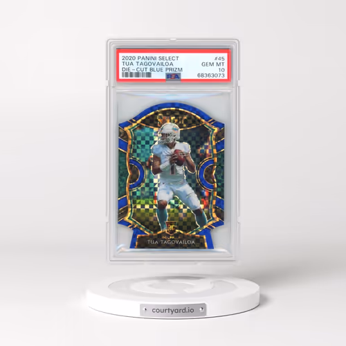 2020 Panini Select #45 Tua Tagovailoa - Die-Cut Blue Prizm (PSA 10 GEM MINT)